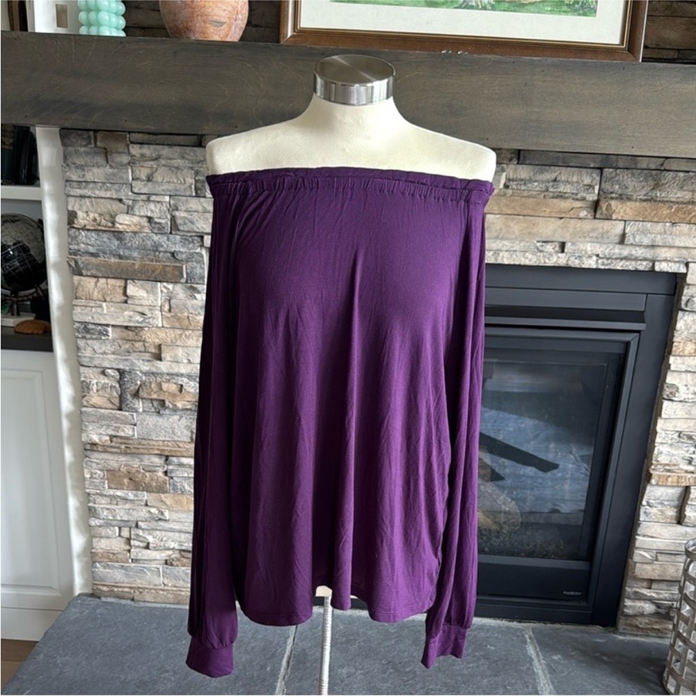 Premise Off-Shoulder Purple Blouse